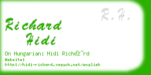 richard hidi business card
